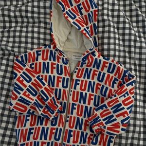 Bobo Choses 'FUN' Zip Hoodie in Red & Blue